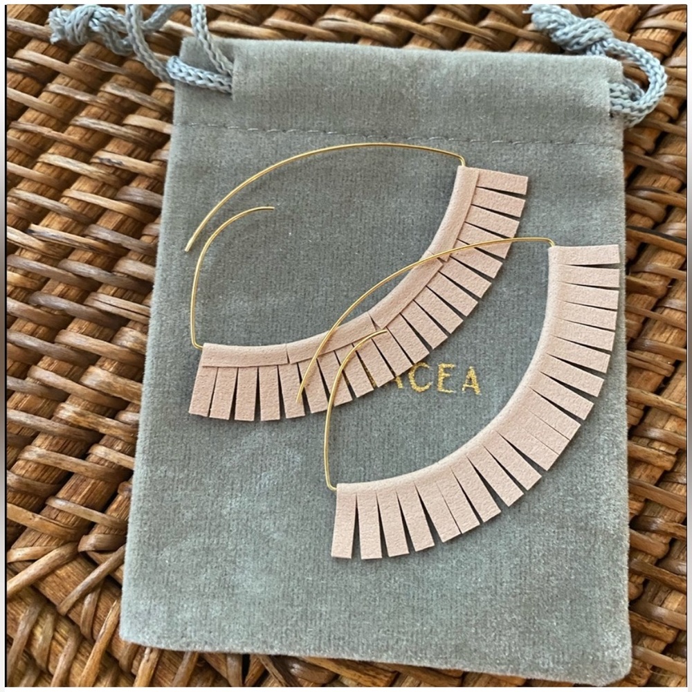 Panacea Blush Gold NEW Fringe Tassel Earrings